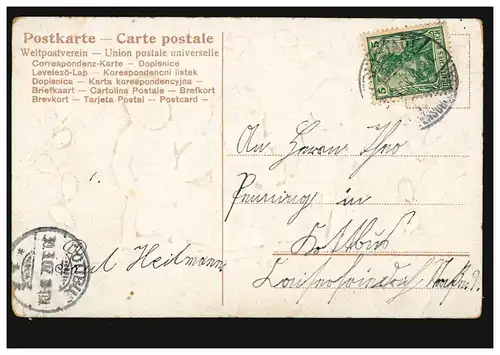 Carte de Pâques Trois enfants dans la prairie, FREYSTADT (NIEDERSCHLÉSIE) 30.3.07