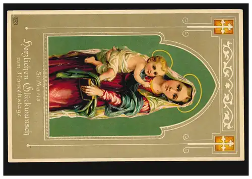 Carte de prénom St. Maria avec enfant, à 1910 EAS édition, non utilisé