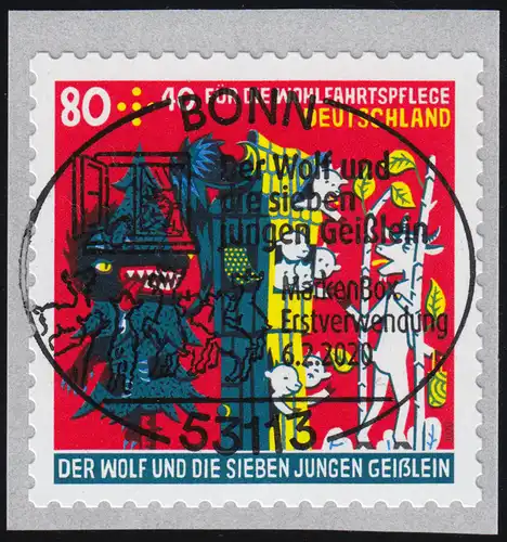 3526 Der Wolf und die sieben Geißlein, sk mit UNGERADER Nummer, EV-O Bonn