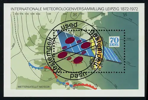 Block 36 Meteorologie 70 Pf mit Tagesstempel