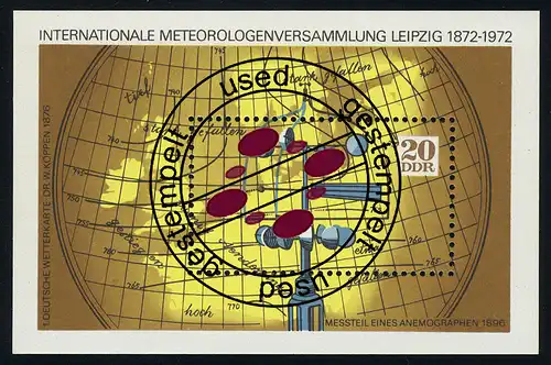 Block 34 Meteorologie 20 Pf mit Tagesstempel