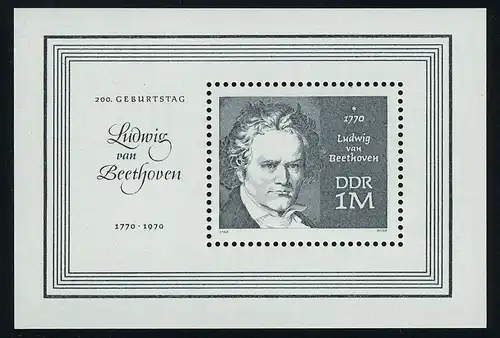 Block 33 Ludwig van Beethoven 1970, postfrisch