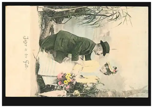 Amour-AK Couple d'amour: Chasseurs piégés, REGENSBURG 6.2.203, selon KELHEIM 6.2