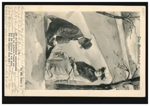 AK Amour couple Un rendez-vous - Course de la gorge, ERLANGEN 24.4.1903