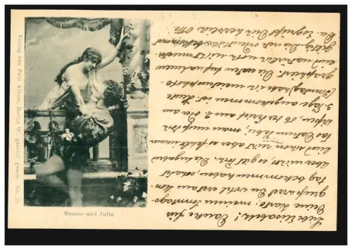 Liebes-AK Romeo und Julia, MÜNCHEN 9.5.1898 nach HANN. MÜNDEN 10.5.98