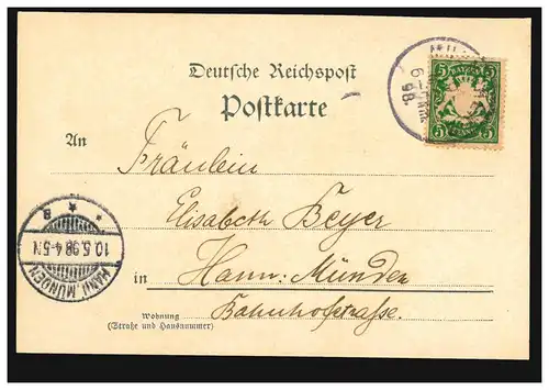 AK Roméo d'Amour et Juliette, MUNICH 9.5.1898 après HAN.