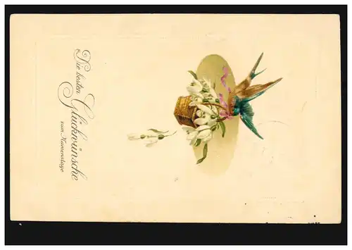 Carte de prénom oiseau avec panier et magouille, HAMM (WESTF) 2 d 16.3.14