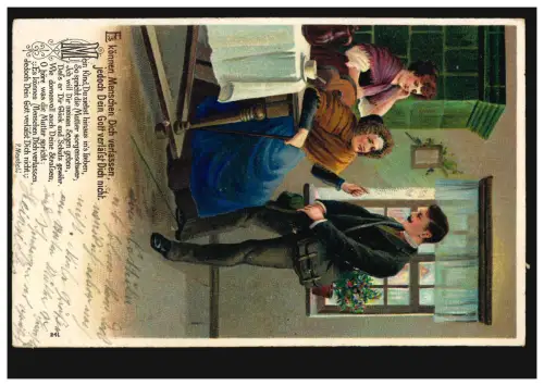 Lyrik-AK Gedicht P. Meinhold Mein Segen - Der Abschied, NOTTULN 1.6.1906