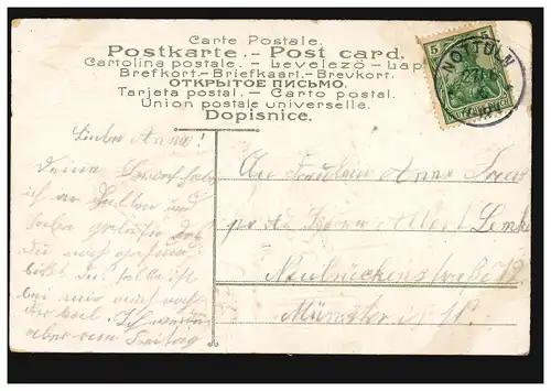 Poème de poésie AK P. Meinhold Confiance en Dieu - La maladie NOTTULN 26.6.1906