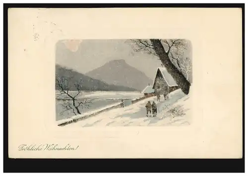 Carte de Noël Paysage hivernal avec montagnes, AUTRE 21.12.1912