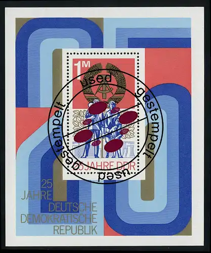Bloc 41 25 ans RDA 1974 avec cachet journalier