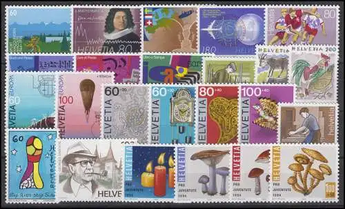 1516-1539 Suisse-Niveau 1994 complet, frais de port **