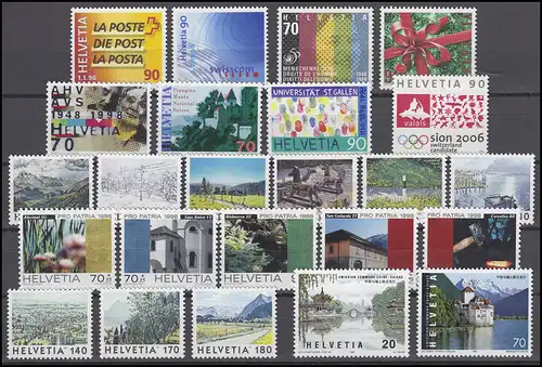 1633-1671 Schweiz-Jahrgang 1998 komplett, postfrisch **
