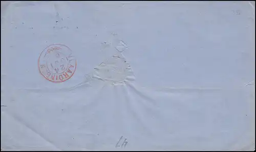 Belgique 15 Roi Léopold Ier Lettre ANVERS 23.10.1867 avec cachet de point 12