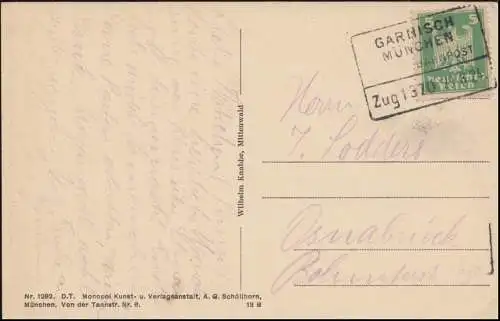 Poste ferroviaire GARMISCH - MUNICHEN ZUG 1370 - 29.8.24 sur AK Mittenwald avec Météo