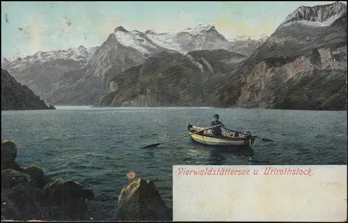 Schweiz AK Vierwaldstättersee und Urirothstock, LUZERN 16.5.1906 nach Den Haag