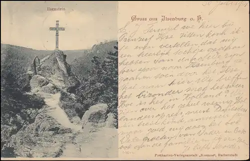 AK Ilsenstein aus ILSENBURG 31.7.1901 nach Hazerswoude-Rijndijk 1.8.1901