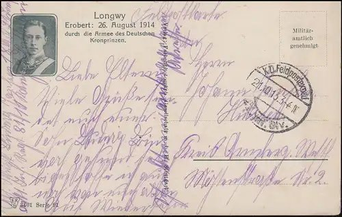 AK Longwy - conquis par l'armée du Prince héritier allemand, 1915