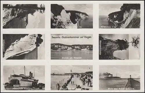 Post Bahnpost BERLIN-STRALSUND 7.10.1938 en tant qu'AK Sassnitz - Chambre de Stubben sur Rügen