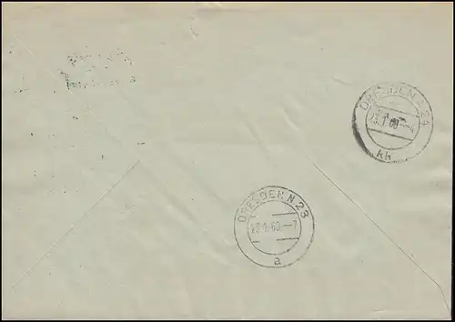 25-Q Service-B Billett avec le numéro  lettre consommation-alimentaire Cottbus