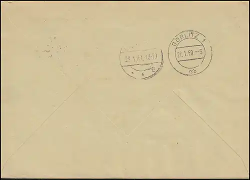 25-Z Service-B Billett avec petit numéro 805488 Lettre Textilwerk Pleissesgrund