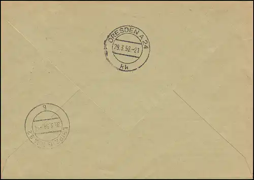 17-M Service-B Billett petit numéro 357187 Lettres Matériel d'essai usine MEDINGEN 1958