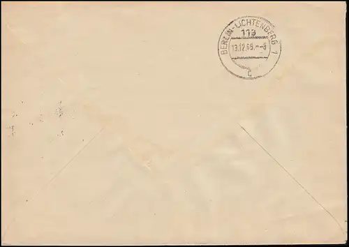 ZKD-AFS Compte d'approvisionnement des machines COTTBUS 11.12.65 vers Berlin