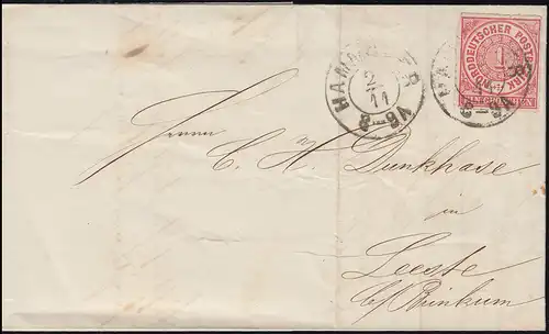 Confédération allemande du Nord 4 paragraphe 1 de la lettre HANNOVER 2.11.1868 à Leeste