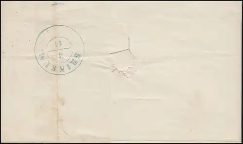 Norddeutscher Bund 4 Ziffer 1 Groschen auf Brief HANNOVER 2.11.1868 nach Leeste