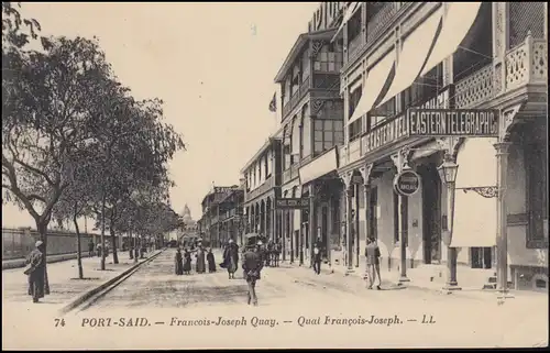 Ägypten Ansichtskarte PORT SAID Francois-Joseph Quay, befördert 25.1.1927