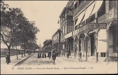 Egypte Carte de vue PORT SAID François-Joseph Quay, transporté 25.1.1927