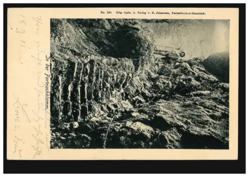 AK In der Partnachklamm, PARTENKIRCHEN 18.9.1901 nach NORDEN 20.9.01