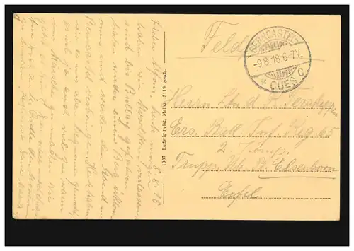 AK Berncastel-Cues: Total, Feldpostkarte 9.8.1918