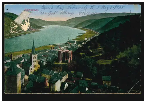 AK Bacharach: Total, carte postale de terrain COMLENCE 19.10.1917