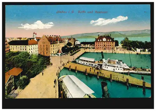 AK Lindau / Bodensee: Zoll- und Rentamt, Feldpost 17.5.16 mit Briefstempel