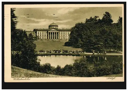 AK Wilhelmshöhe: Schloss, Feldpostkarte CASSEL 9.7.1916