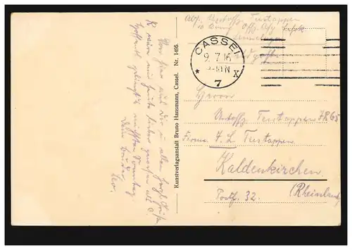 AK Wilhelmshöhe: Château, carte postale de champ CASSEL 9.7.1916