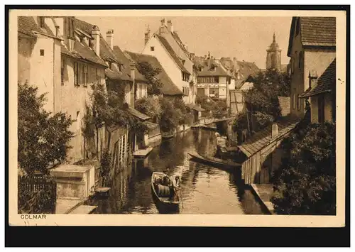AK Colmar: La Petite Venise, carte postale de champ 3.1.1917 avec un cachet faible