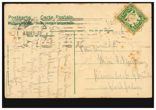 AK Gruss de Munich: Filles sur tonneau de bière, radis et cruche de la bière 8.3.1911