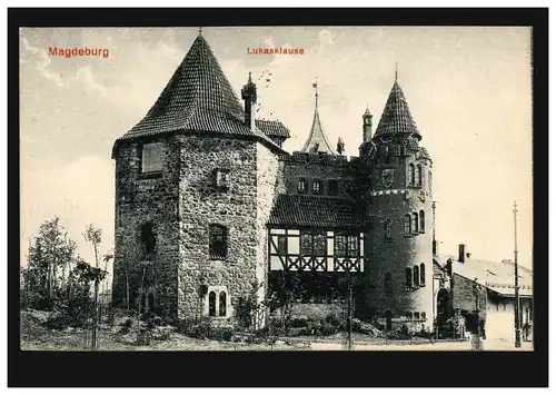 AK Magdeburg: Lukasklause, Feldpostkarte 26.11.1914