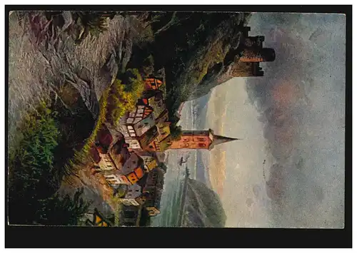 AK Burg Maus, Feldpostkarte ST. GOAR 23.8.1917