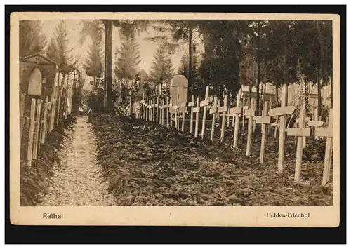 BS Jägerbataillon 8 Feldpost 127 - 15.6.1915 auf AK Rethel Helden-Friedhof