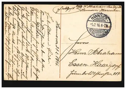 AK Hannover-Herrenhausen: vue sur la grande Fontaine, carte postale 1.2.16