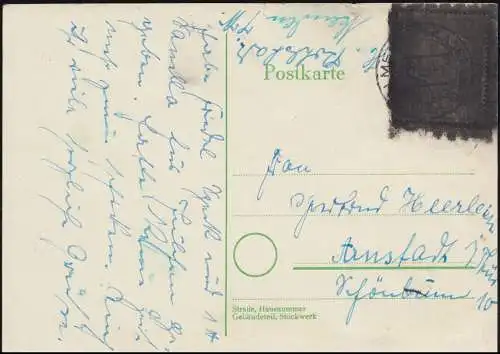 Postkrieg B.4.a 165 Pk I: Schwärzung Bund 165 Kriegsgefangene auf Postkarte