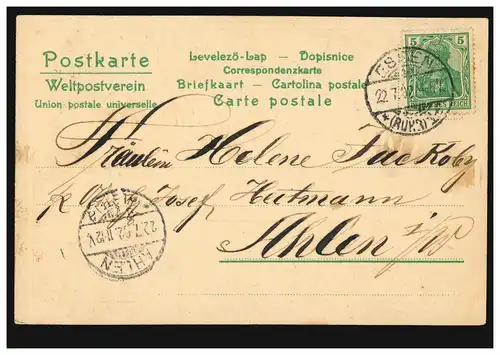 Künstler-AK Prägekarte Frühlingszeit Lenz ländliche Idylle, ESSEN - AHLEN 1902