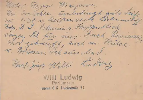 Carte postale P 66 Deutsche Post Hauptpostamt Bautzen, BERLIN O 17 pa 12.10.1955