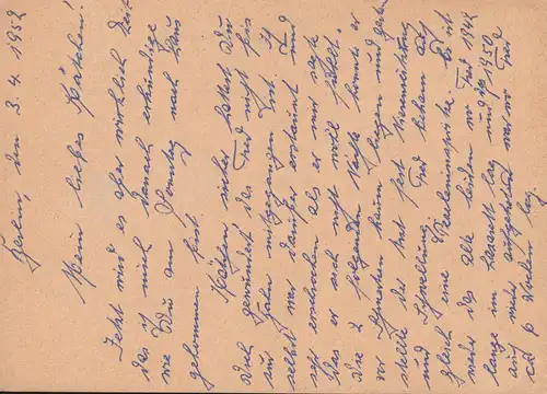 Carte postale P 41I a Bebel 10 Pf. DV III/18/185, BERLIN Jeune Monde 4.4.1952