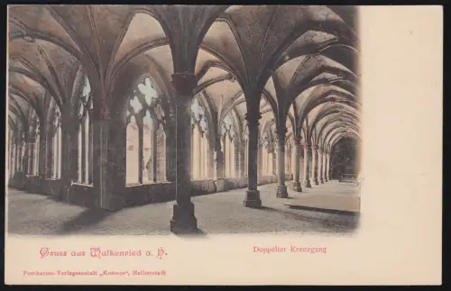 AK Gruss en rôti de baleine sur la résine. Double cloître, vers 1900, inutilisé