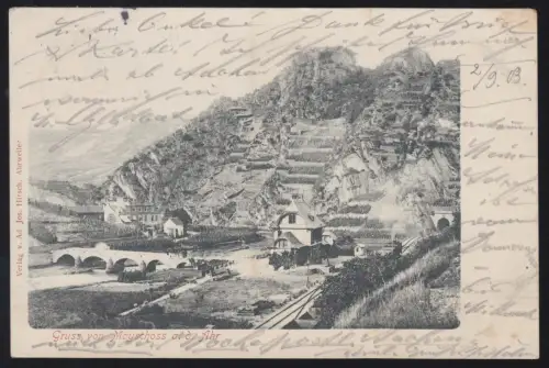 AK Gruss von Mayschoss a.d. Ahr, GODESBERG 1.9.03 nach ANGERMUND/DÜSSELDORF 2.9.