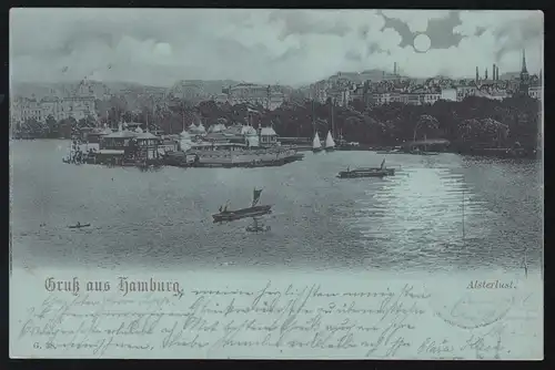 AK Gruss aus Hamburg: Alsterlust, ALTONA (ELBE) 6.10.99 nach GROSSFLOTTBEK 6.10.